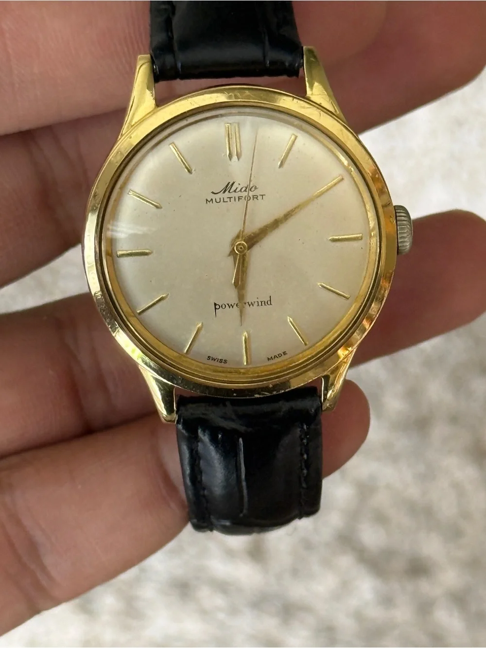 Mido vintage Multifort Powerwind Watch  Gold Tone Mens Watch